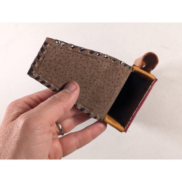 Brown Leather Aztec Calendar cigarette + lighter sleeve, business card sleeve - Picture 6 of 10